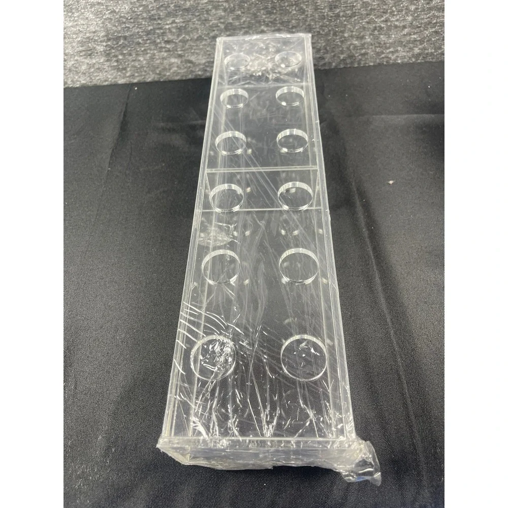 Clear Acrylic 12 Slot Display Case Rectangular‎ Organizer with Circular Cutouts
